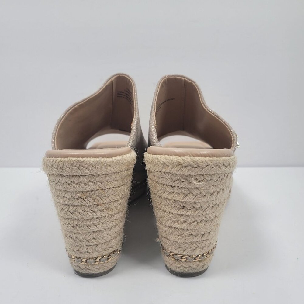 Karl Lagerfeld Paris Corissa Women's Beige Wedge Slip On Sandal US Size 11M - Picture 4 of 9